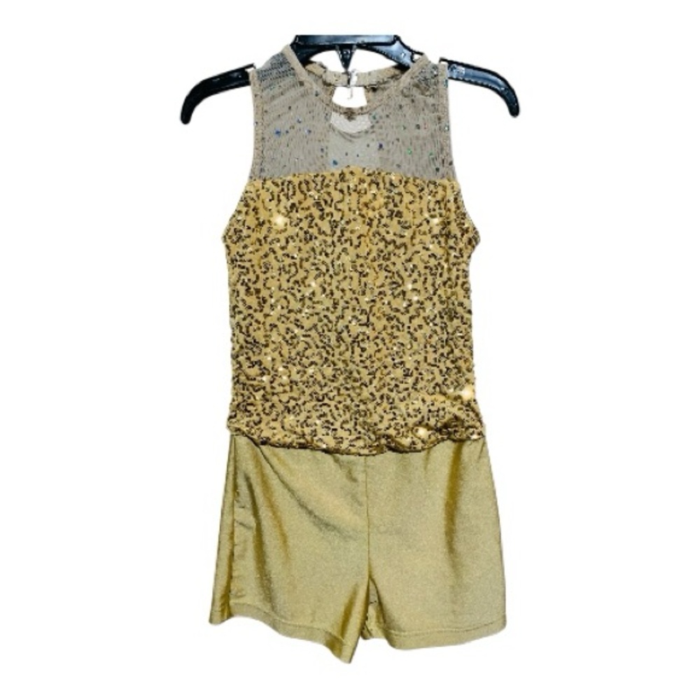 Girls Revolution Brand Metallic Dance Leotard Size Medium